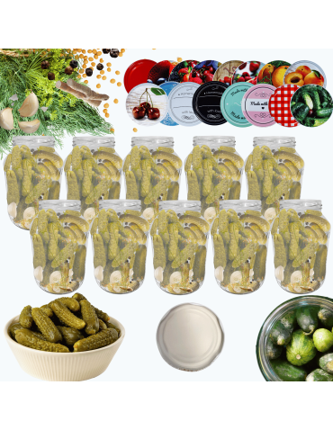 Słoiki 1500ml 1,5l ogórki małosolne soki grzyby nalewki 10kpl zakrętki 82mm