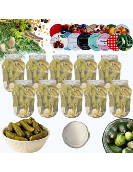 Słoiki 1500ml 1,5l ogórki małosolne soki grzyby nalewki 10kpl zakrętki 82mm