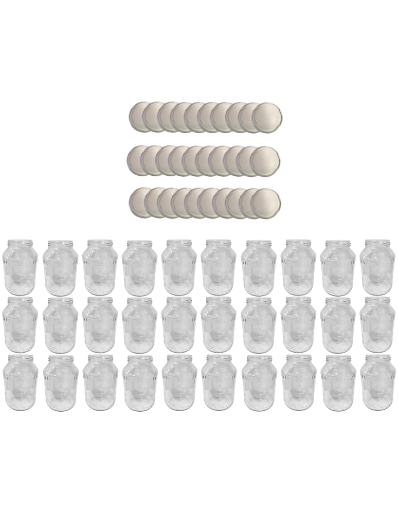 Słoiki - Słoiki 1500ml 1,5l ogórki małosolne soki grzyby nalewki 30kpl zakrętki 82mm - product b2b.wamar.biz 2