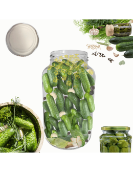 Słoik 1500ml 1,5l na ogórki małosolne soki nalewki kompot 1szt. 82mm PZH