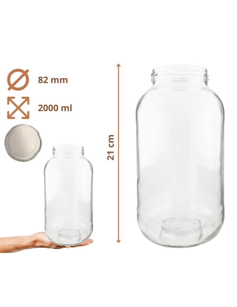 Słoiki - Słoiki 2000ml 2l na ogórki soki suszone grzyby nalewki 10sztuk 82mm PZH - product b2b.wamar.biz 3