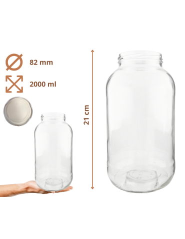 Słoiki - Słoiki 2000ml 2l na ogórki soki grzyby nalewki 30kpl zakrętki 82mm PZH - product 3