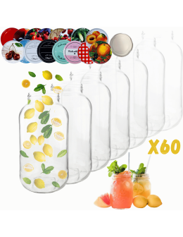 Słoiki 2000ml 2l na ogórki soki grzyby nalewki 60kpl zakrętki 82mm PZH