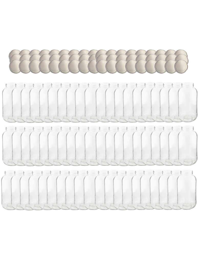 Słoiki - Słoiki 2000ml 2l na ogórki soki grzyby nalewki 60kpl zakrętki 82mm PZH - product b2b.wamar.biz 2