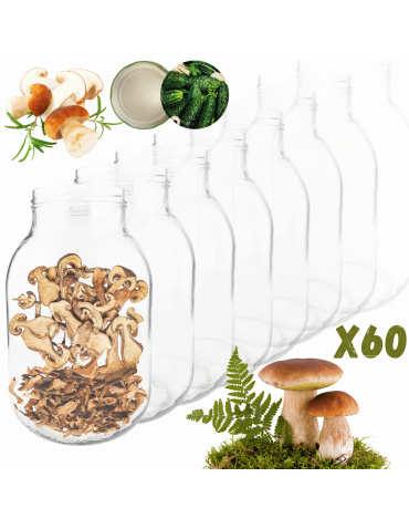Słoiki 3000ml 3l na ogórki soki grzyby nalewki 60kpl zakrętki 100mm PZH