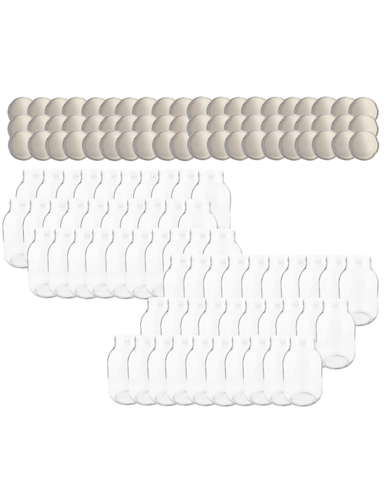 Słoiki - Słoiki 3000ml 3l na ogórki soki grzyby nalewki 60kpl zakrętki 100mm PZH - product b2b.wamar.biz 2