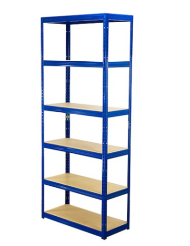 Regały - Regał Helios 196x75x60 cm 6 półek/400kg Biało-Niebieski - product 2