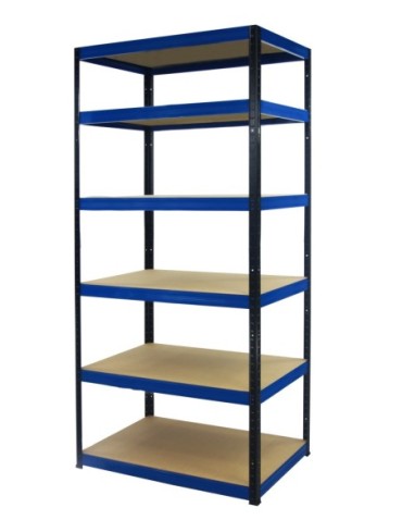 Regały - Regał Helios 196x75x60 cm 6 półek/400kg Biało-Niebieski - product 16
