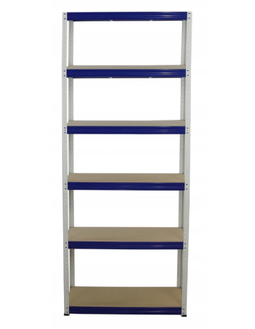 Regały - Regał Helios 196x120x50 cm 6 półek/275kg Biało-Niebieski - product 24