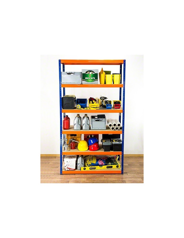 Regały - Regał Helios 196x120x50 cm 6 półek/275kg Biało-Niebieski - product b2b.wamar.biz 27
