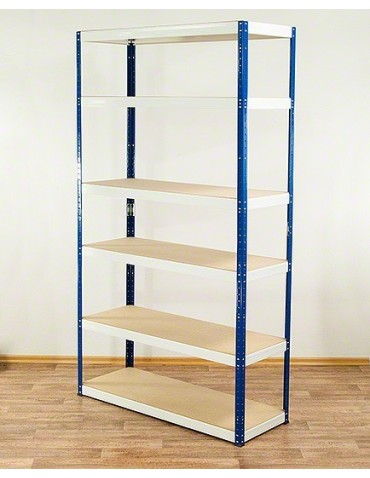 Regały - Regał Helios 196x120x50 cm 6 półek/275kg Biało-Niebieski - product 28