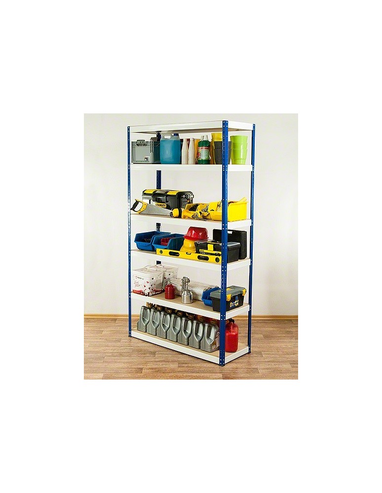 Regały - Regał Helios 196x120x50 cm 6 półek/275kg Biało-Niebieski - product b2b.wamar.biz 29