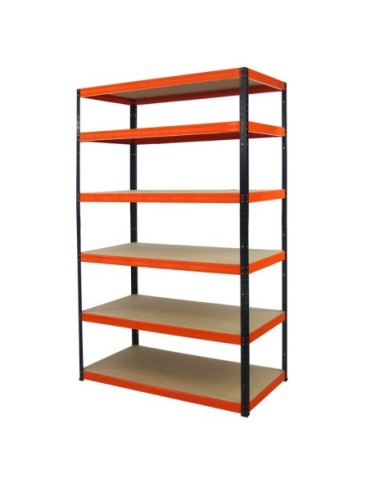 Regały - Regał Helios 196x120x50 cm 6 półek/275kg Biało-Niebieski - product 34