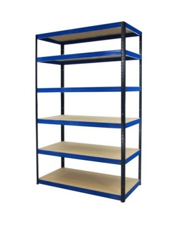 Regały - Regał Helios 196x120x50 cm 6 półek/275kg Biało-Niebieski - product 35
