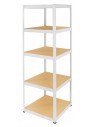 Regał Helios 196x50x50 cm 5 półek/175kg Biało-Biały