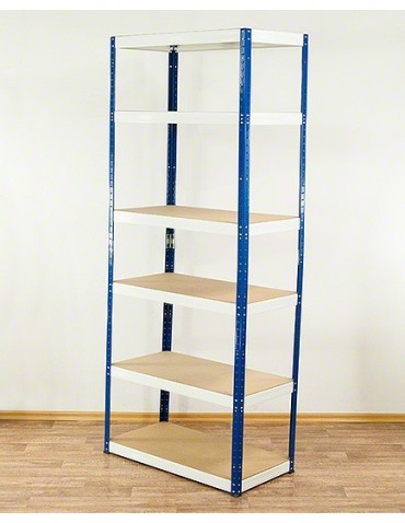 Regały - Regał Helios 196x90x35 cm 6 półek/350kg Biało-Niebieski - produkt 29