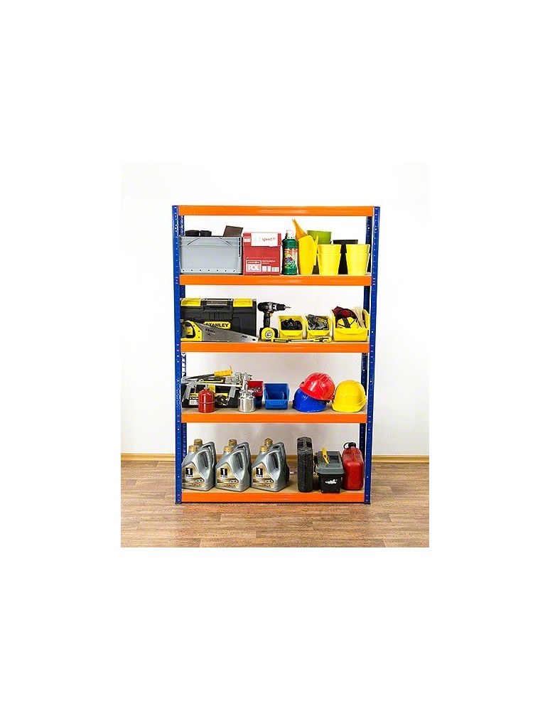 Regały - Regał Helios 213x120x60 cm 5 półek/350kg Czarno-Pomarańczowy - product b2b.wamar.biz 24
