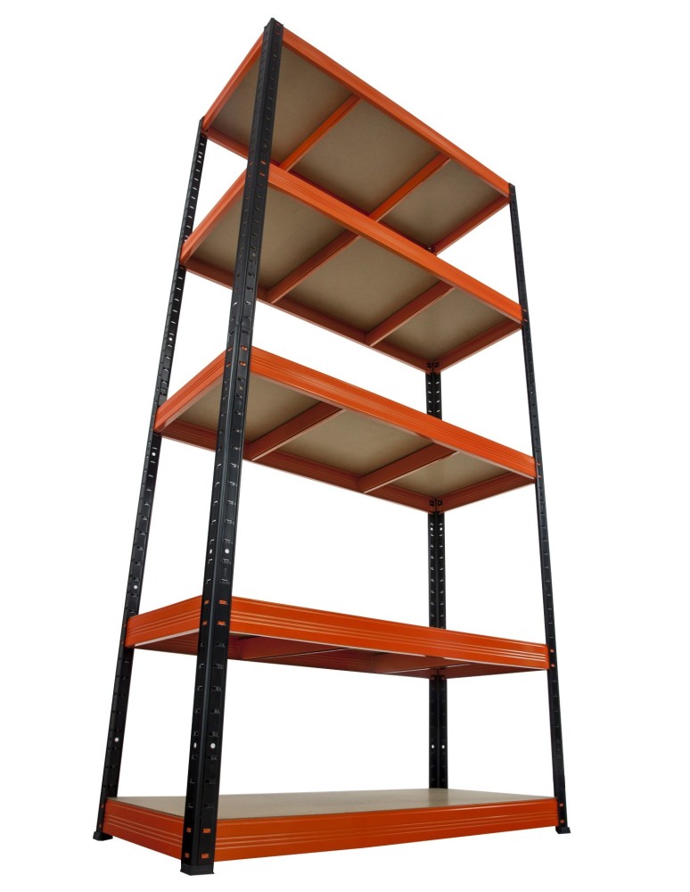 Regały - Regał Helios 213x120x60 cm 5 półek/350kg Czarno-Pomarańczowy - product b2b.wamar.biz 35