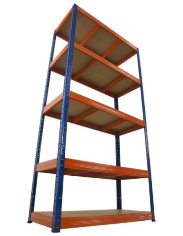 Regały - Regał Helios 213x120x60 cm 5 półek/350kg Czarno-Pomarańczowy - product 39
