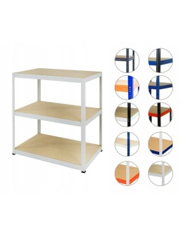 Regał metalowy regał magazynowy szpitalny HELIOS biały 90x075x45 3x275kg