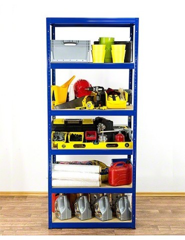 Regały - Regał Helios 196x75x60 cm 6 półek/400kg Biało-Niebieski - product 31