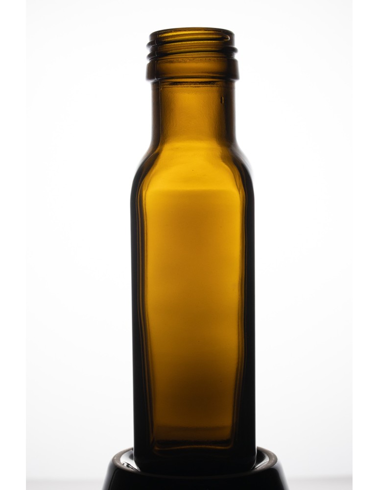 Szklane butelki na alkohol - galoniki - Oliwkowa butelka Marasca 100 ml · fi 31,5 mm · złota zakrętka · Zestaw 6 sztuk - product b2b.wamar.biz 3