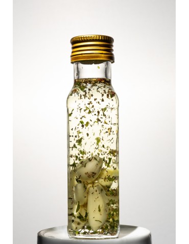 Szklane butelki na alkohol - galoniki - Przezroczysta butelka kwadratowa 100 ml · fi 31,5 mm · Zestaw 6 sztuk - product 5