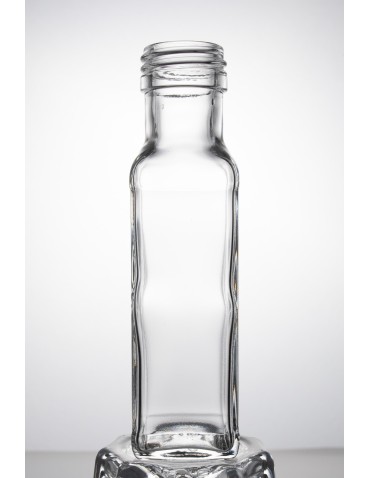 Szklane butelki na alkohol - galoniki - Przezroczysta butelka kwadratowa 100 ml · fi 31,5 mm · Zestaw 6 sztuk - product 4