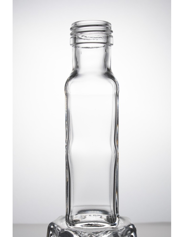 Szklane butelki na alkohol - galoniki - Przezroczysta butelka kwadratowa 100 ml · fi 31,5 mm · Zestaw 6 sztuk - product b2b.wamar.biz 4