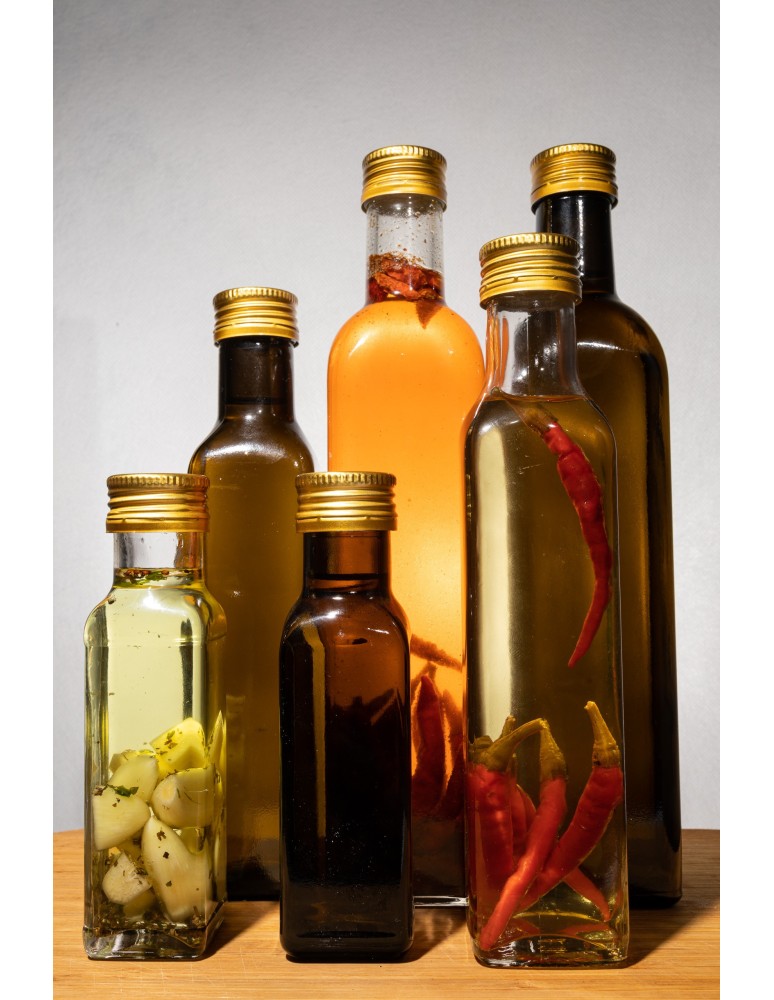 Szklane butelki na alkohol - galoniki - Butelka monopolowa 200 ml · fi 28 mm · złota nakrętka · komplet 6 sztuk - product b2b.wamar.biz 11