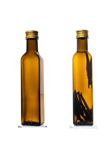 Butelka Marasca Oliwkowa  250 ml · fi 31,5 mm · złota nakrętka · zestaw 6 egzemplarzy