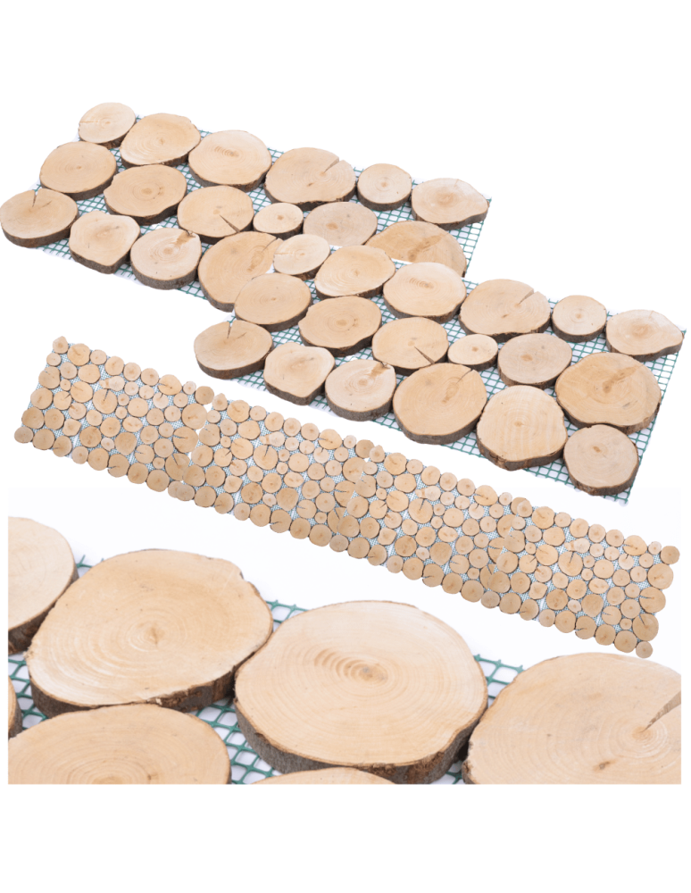 Ścieżki Ogrodowe - Ścieżka ogrodowa 80x40 cm chodnik plastry drewna BUKOWE ścieżki EKO x2 - product b2b.wamar.biz 1