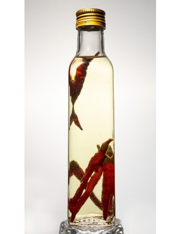 Szklane butelki na alkohol - galoniki - Przezroczysta butelka kwadratowa 250 ml ze złotą nakrętką fi 31,5 mm · 6 sztuk - product 3