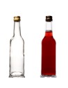 Przezroczysta butelka 330 ml ze złotą zakrętką fi 28mm · 6 sztuk