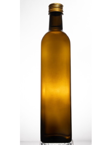 Kwadratowa zielona butelka 500 ml ze złotą nakrętką fi 31,5 mm · Komplet 6 sztuk - product 2