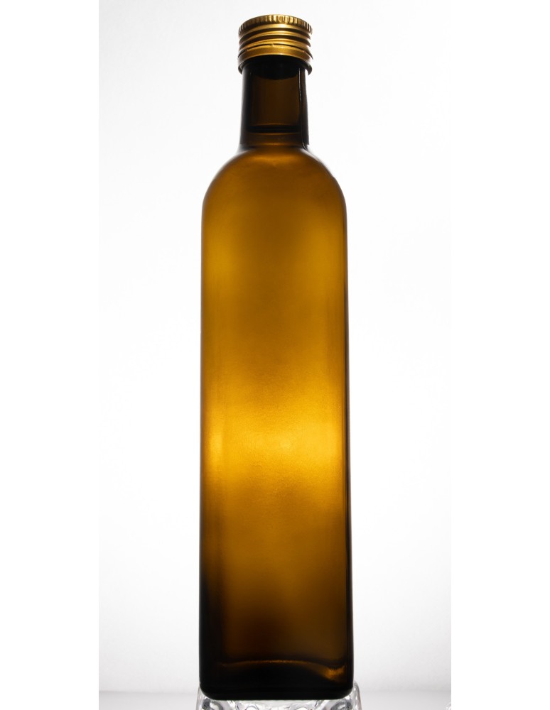 Szklane butelki na alkohol - galoniki - Kwadratowa zielona butelka 500 ml ze złotą nakrętką fi 31,5 mm · Komplet 6 sztuk - product b2b.wamar.biz 2