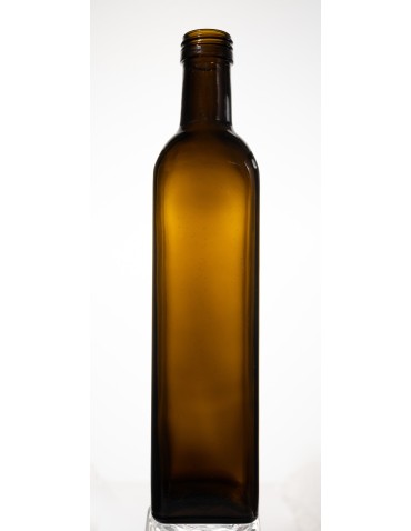 Szklane butelki na alkohol - galoniki - Kwadratowa zielona butelka 500 ml ze złotą nakrętką fi 31,5 mm · Komplet 6 sztuk - product 3