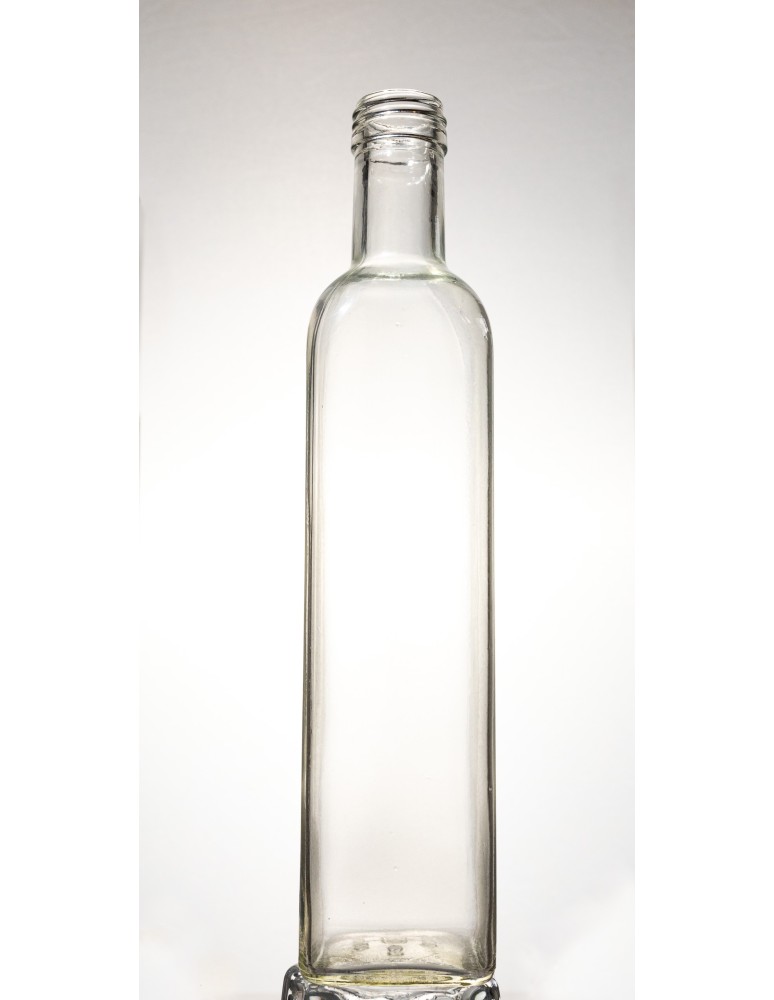 Szklane butelki na alkohol - galoniki - Kwadratowa butelka przezroczysta 500 ml ze złotą nakrętką fi 31,5 mm · 6 sztuk - product b2b.wamar.biz 6