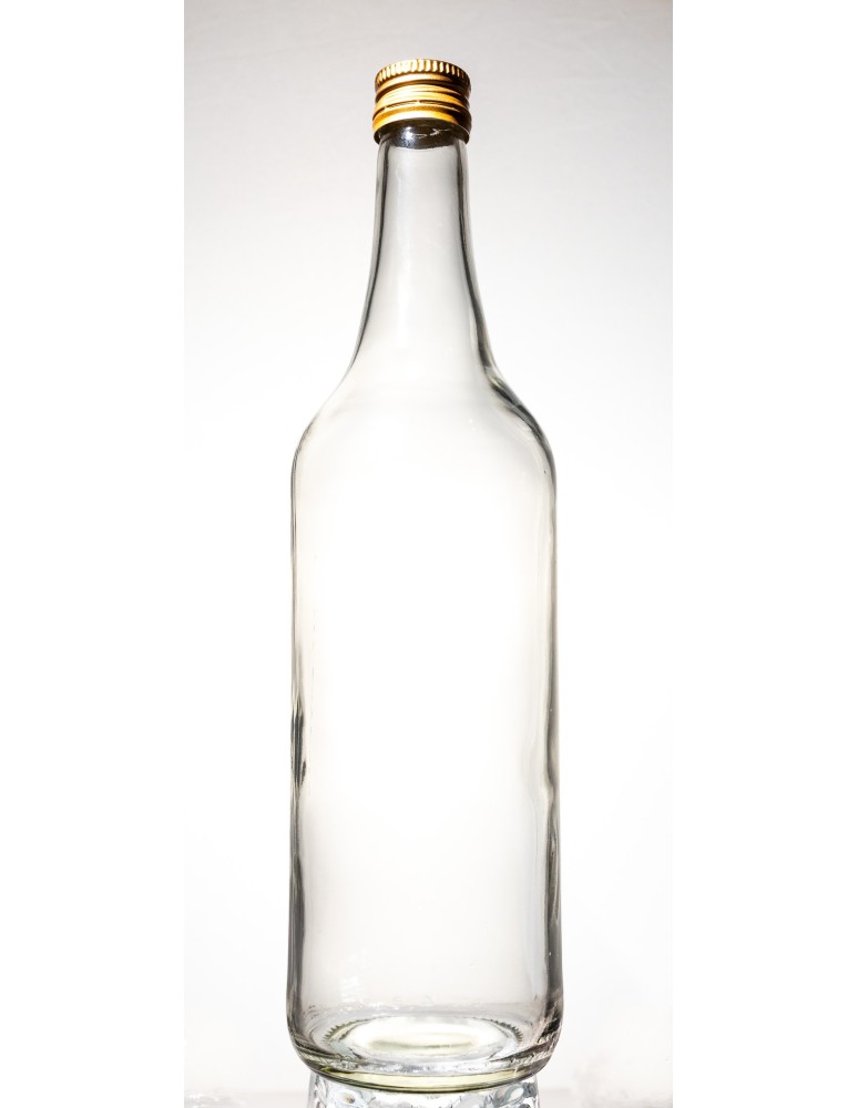 Szklane butelki na alkohol - galoniki - Butelka monopolowa 700 ml z gwintem fi 28 mm · złota nakrętka · Komplet 6 sztuk - product b2b.wamar.biz 2