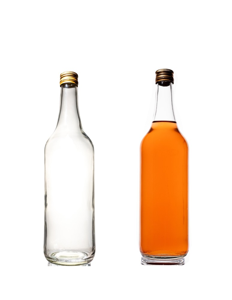 Szklane butelki na alkohol - galoniki - Butelka monopolowa 700 ml z gwintem fi 28 mm · złota nakrętka · Komplet 6 sztuk - product b2b.wamar.biz 1