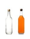 Butelka monopolowa 700 ml z gwintem fi 28 mm · złota nakrętka · Komplet 6 sztuk
