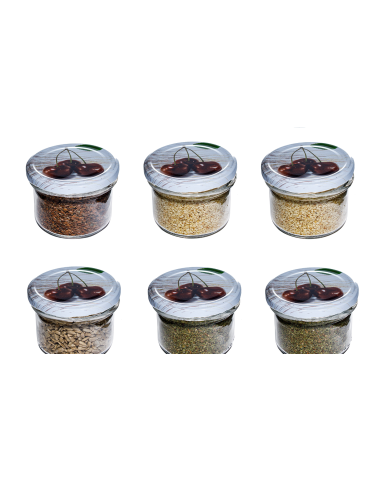 Słoik zwykły 235 ml · Wieczko (⌀82) z grafiką “czereśnia” · 6-pak