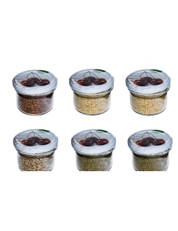 Słoik zwykły 235 ml · Wieczko (⌀82) z grafiką “czereśnia” · 6-pak