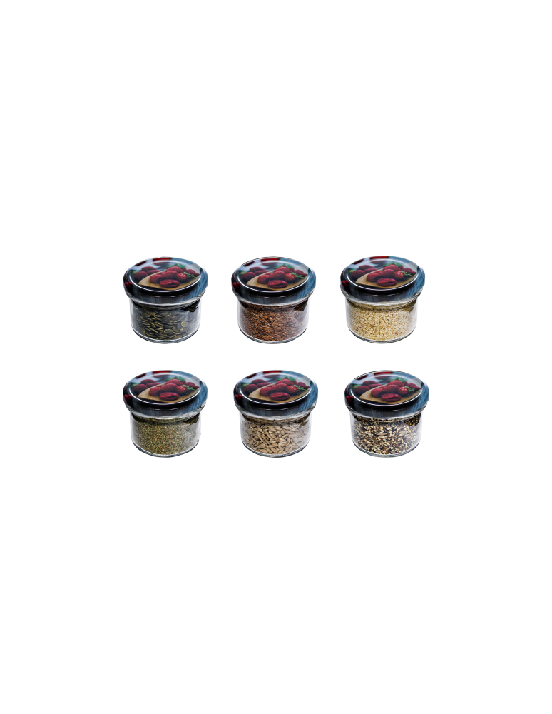 Słoiki - Słoiczki na miód 235 ml (⌀82) malinowe wieczka · 6-pak - product b2b.wamar.biz 3