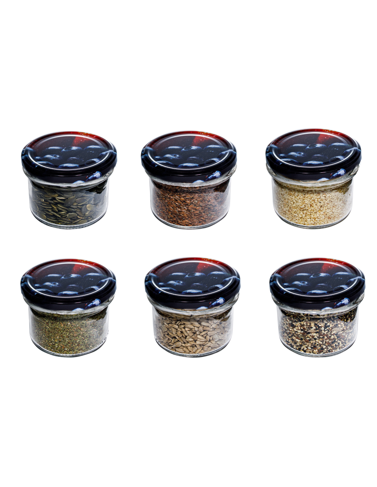 Słoiki - Słoik zwykły 235 ml · Pokrywka (⌀82) z grafiką truskawka-borówka · 6-pak - product b2b.wamar.biz 1