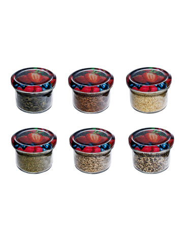 Słoik zwykły 235 ml · Pokrywka (⌀82) "Wieloowocowa" · 6 sztuk