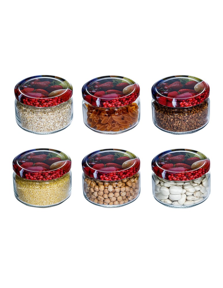 Słoiki - Słoik 250ml okrągły · Pokrywki owocowy mix ⌀82 · 6-pak - product b2b.wamar.biz 3