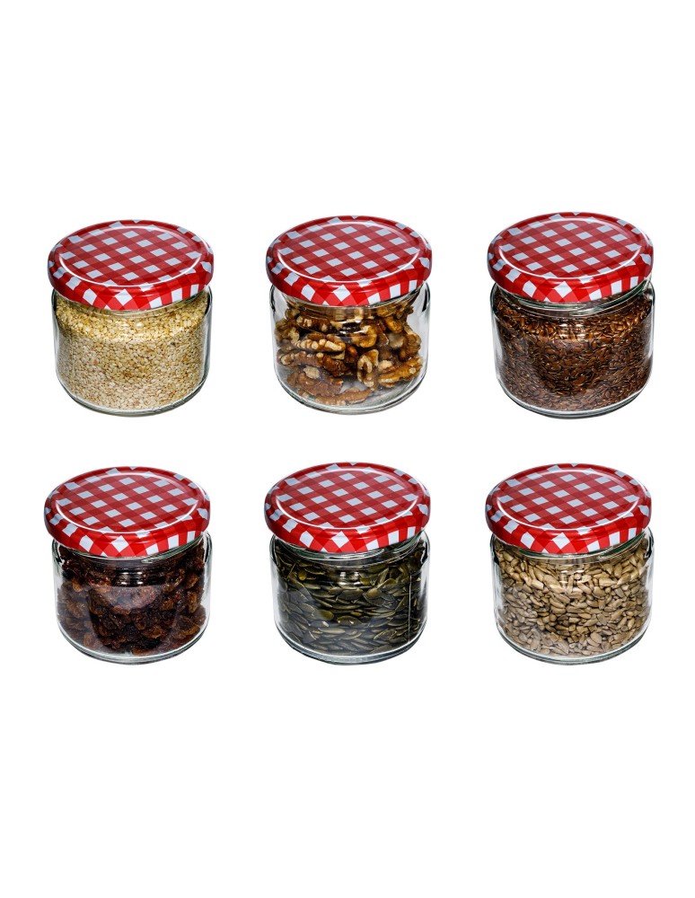 Słoiki - Słoik 330 ml zwykły · Pokrywka (⌀82) z nadrukiem “karo” · 6-pak - product b2b.wamar.biz 1