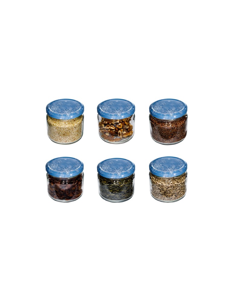 Słoiki - Słoik 330 ml zwykły · Pokrywka (⌀82) z grafiką “śnieżynka” · 6-pak - product b2b.wamar.biz 1