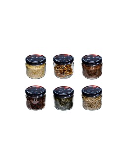 Słoik 330 ml zwykły · Pokrywka (⌀82) z grafiką truskawka-borówka · 6-pak